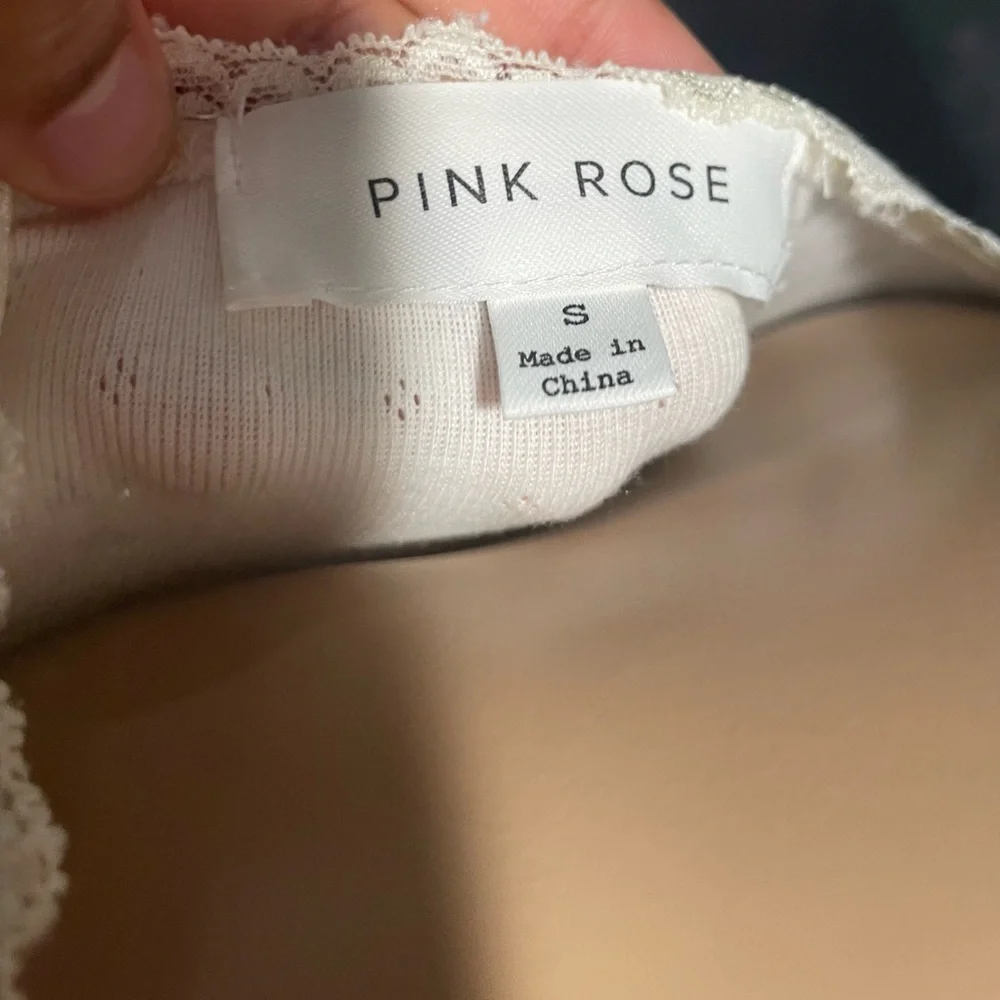 Pink Rose Cream Lace Top - Picture 4 of 4